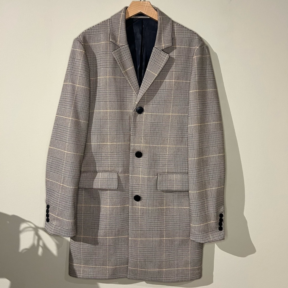 H&M Tan Plaid Top Coat